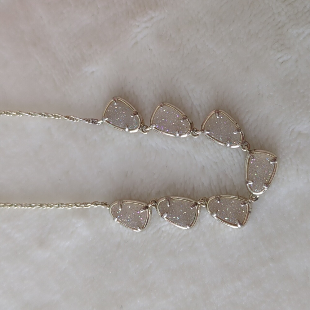 Kendra Scott Susanna Iridescent Drusy and Gold Necklace - Picture 10 of 11